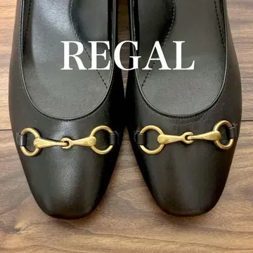REGAL 리걸 비트 스퀘어 펌프스 블랙 블랙 천연 가죽 24