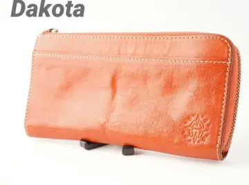 Dakota 다코타 가죽 장지갑 L자형 지퍼 주홍색 멀티 포켓 수납