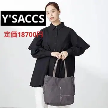 Y'SACCS 데님 토트백 M 사이즈 그레이 새상품 이자크 백
