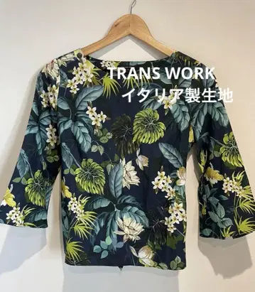 TRANS WORK 변압기 워크 이탈리아제 원단 꽃무늬 블라우스
