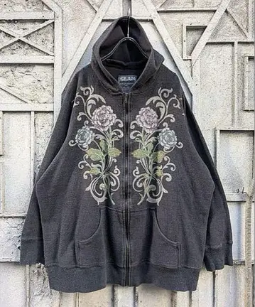"ROSE" thermal rhinestone hoodie 빈티지