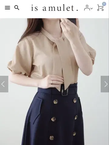 is amulet 보타이 블라우스 정가 6,200엔 베이지, 사이즈 S