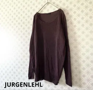 JURGENLEHL 실크 100% 긴팔 니트 빈티지 보라색