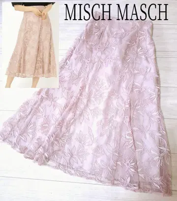 MISCH MASCH 라메 플라워 자수 스커트