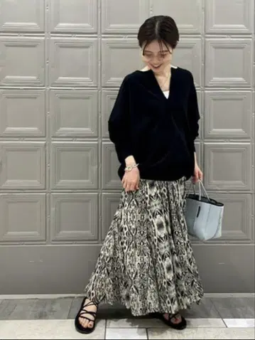 저널 스탠다드 인도 코튼 플레어 스커트 38
