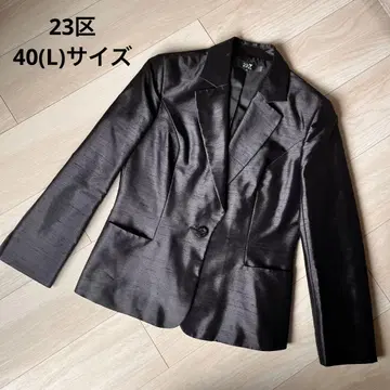 23구 테일러드 자켓 블랙 새틴풍 40 사이즈 L
