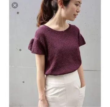 이에나 플레어 슬리브 풀오버 보르도