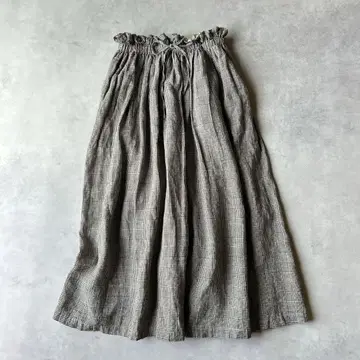 nest Robe 네스트로브 린넨 100% 글렌체크 롱 스커트