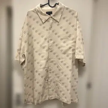 TOSCANO 100% 실크 도트 무늬 반팔 셔츠