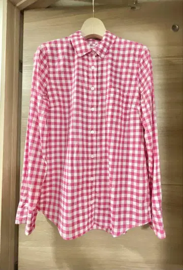 J.CREW 제이크루 깅엄 체크 셔츠 면100% 핑크