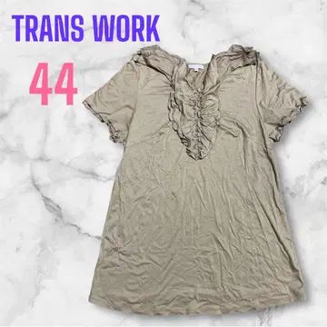 TRANS WORK 프릴 반팔 셔츠 44 여성용