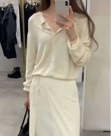 레데이 온스 버튼 라인 카디건