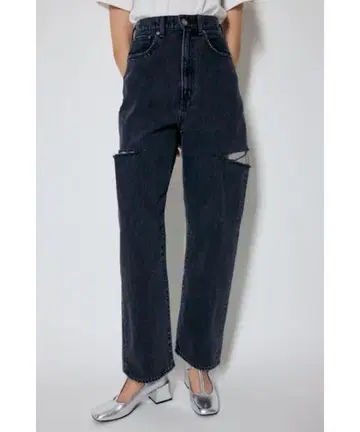 MOUSSY 허벅지 슬릿 블랙 루즈 스트레이트 26