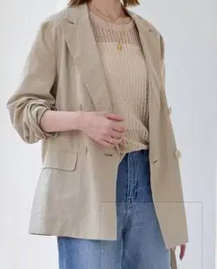 슬로브 이에나 린넨 코튼 자켓 베이지