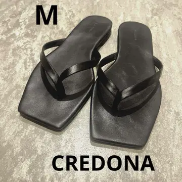 CREDONA 크레도나 플랫 샌들 M 사이즈 플립플랍 블랙