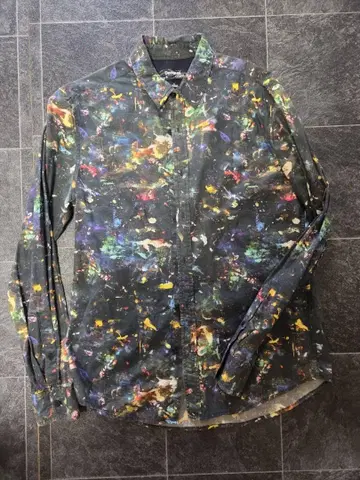 Desigual 컬러풀 페인트 무늬 셔츠 S 유니섹스