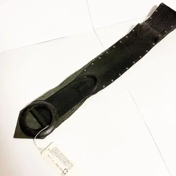 LOWRYSFARM 스터드 장식 블랙 가죽 벨트