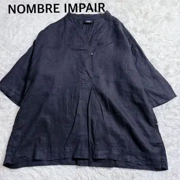 놈브르 임페어 린넨 100% 스키퍼 셔츠 블랙 F 반팔