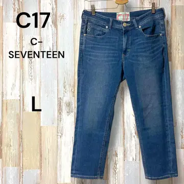 C-SEVENTEEN 스트레치 크롭 데님 팬츠 에드윈 두꺼운 원단 L