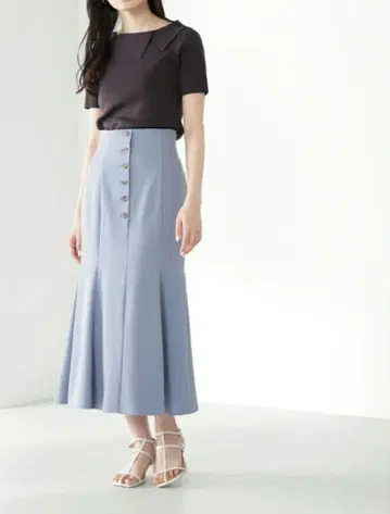 NATURAL BEAUTY BASIC 프론트 버튼 머메이드 스커트 PS