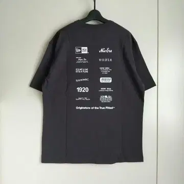 뉴에라 코튼 티셔츠 로고 아카이브 흑먹색 XL 새상품