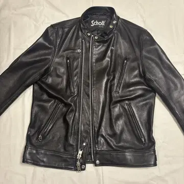 Schott 세미 더블 라이더 자켓 블랙