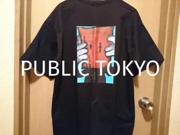 새상품 PUBLIC TOKYO 빅 실루엣 프린트 티셔츠 티셔츠