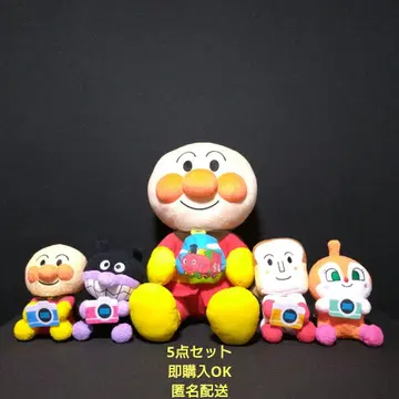 가자! 호빵맨 소품함 봉제 인형 카메라 포즈 봉제 인형 묶음 판매