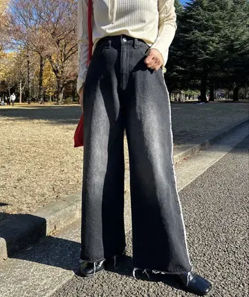 kastane 프린지 데님 블랙 0 사이즈