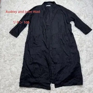 Audrey and John Wad 린넨 롱 코트 린넨 100 F 블랙