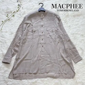 MACPHEE 큐프라 레이온 플레인 튜닉 셔츠 긴팔 베이지 36