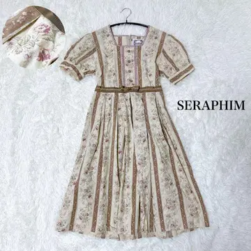 레어 SERAPHIM 세라핌 카네이션 무늬 리본 반팔 원피스