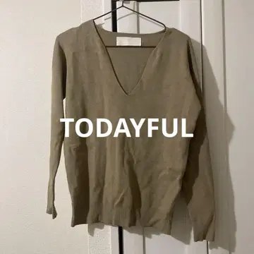 TODAYFUL 베이지 V넥 긴팔 스웨터