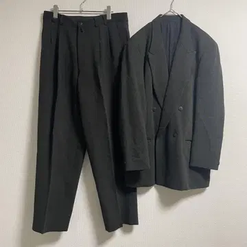 정장 세트 캐주얼 울 큐프라 블랙 그레이