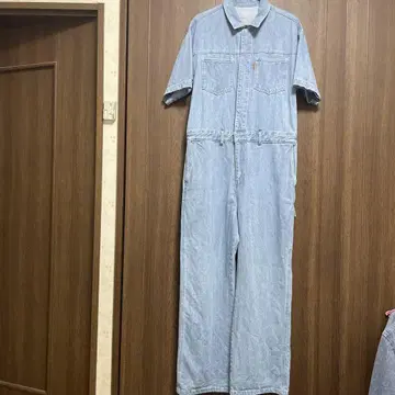 로데오! 라이트 블루 반팔 데님 올인원