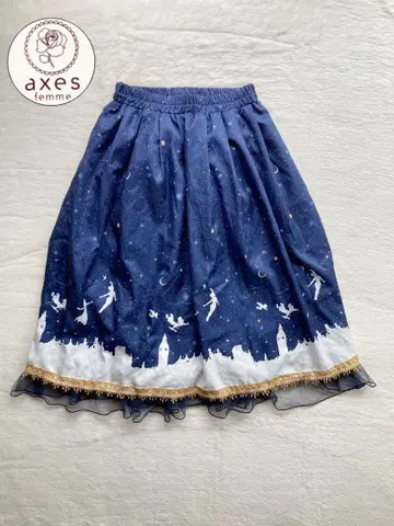 axes femme 디즈니 피터팬 밤하늘 야경 플레어 스커트