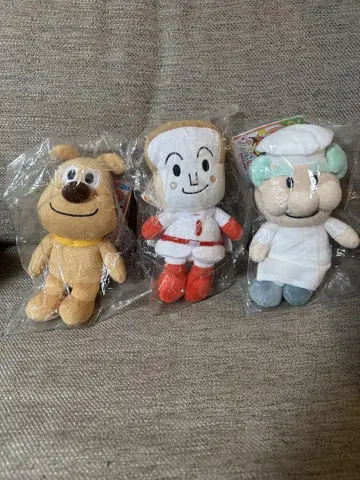 봉제 인형 (쇼쿠판맨, 메이켄 치즈, 잼 아저씨)