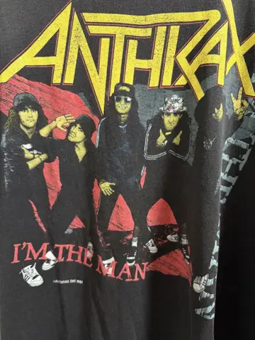 80s anthrax 밴드 티셔츠 빈티지