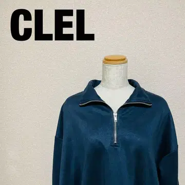 CLEL 하프 지퍼 디자인 풀오버 네이비 스웨이드 S