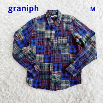 graniph 긴팔 체크 버튼 셔츠 플란넬 셔츠