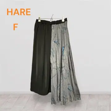 HARE 비대칭 플리츠 스커트 블랙&실버 그레이 프리 사이즈