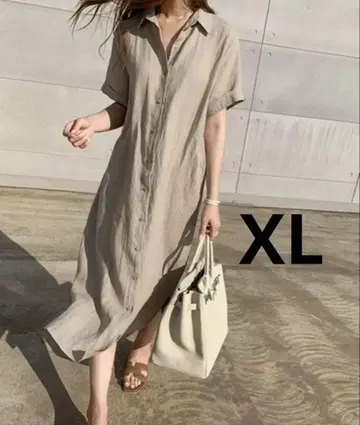 셔츠 원피스 반팔 롱 기장 XL 사이즈 여성용