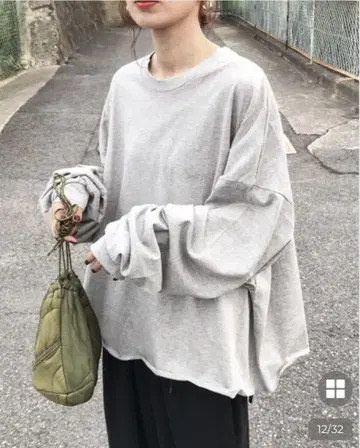 nugu 캐주얼 크루넥 롱 T