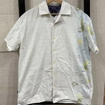 90s TOMMY JEANS 지도 패턴 셔츠 LL.bean 오픈 카라