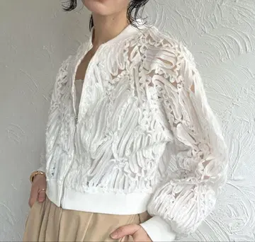 레이스 시아 지퍼 블루종