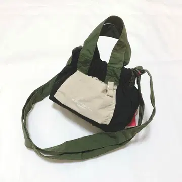 숄더백 핸드백 복조리 컴팩트 그린 블랙 바이컬러 소품함