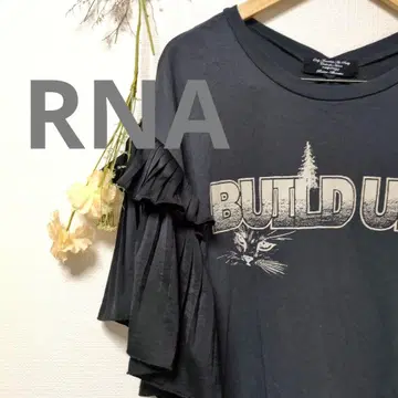 RNA 아루엔에이 티셔츠 상의 프릴 프린트 세련된