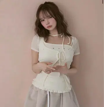 andmary Claire set tops ivory 아이보리 상의