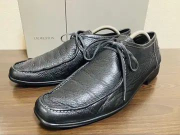J.M.Weston 가죽 신발 티롤리안 러버 솔 블랙
