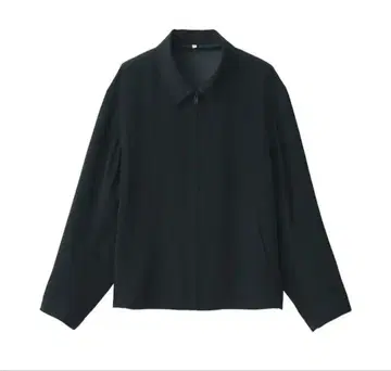 MUJI LABO 신사 트리아세테이트 혼방 지퍼 업 블루종 블랙